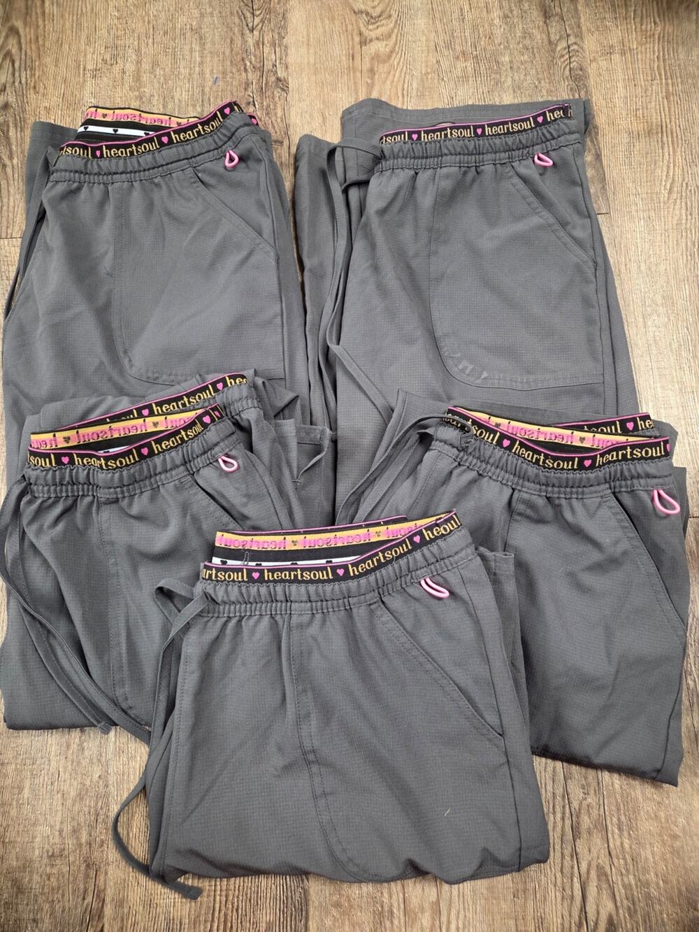 Heartsoul 20110 Heart Breaker Low-Rise Drawstring Pant Scrubs Pewter Medium Lot5